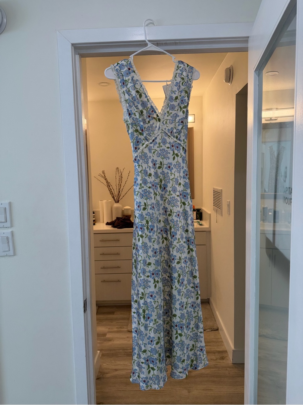 Doen Silk Tahlia Dress Ivory Strawberry Moon Floral